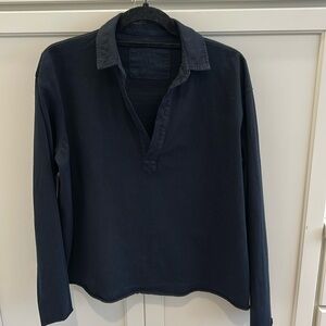 Frank and Eileen size small navy long sleeve top